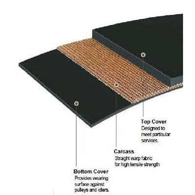 Rip Resistant SW500 SW630 Straight Warp Conveyor Belt